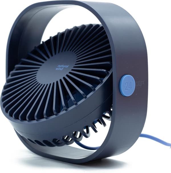 USB Miniventilator Lydløs Bordventilator 3 Hastigheder Blå Dark blue