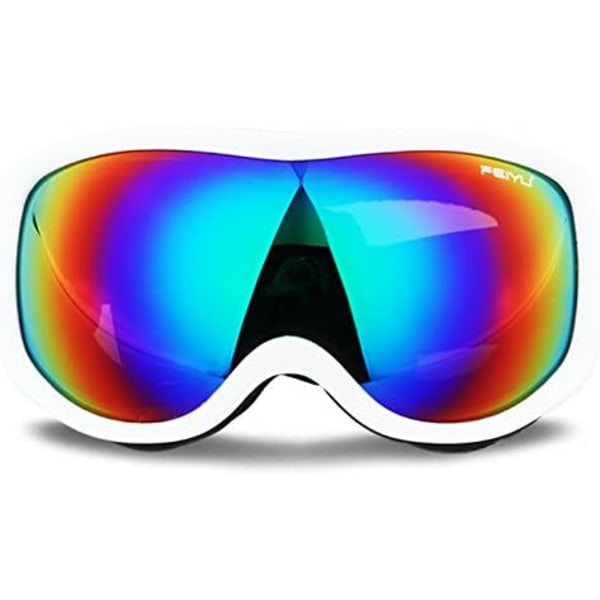 Skibriller Anti-tåke UV-beskyttelse Snowboard Snøbriller for menn kvinner ungdom (hvit+farget)