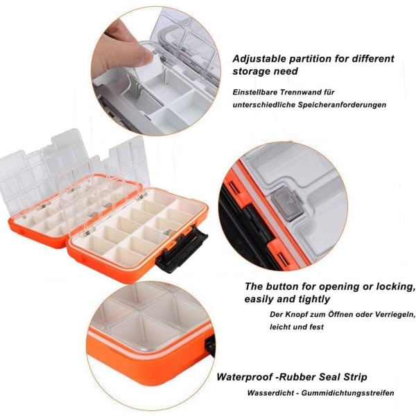 Plast Tackle Box Lock Spinner Bait Kit Stor kapasitetslagring