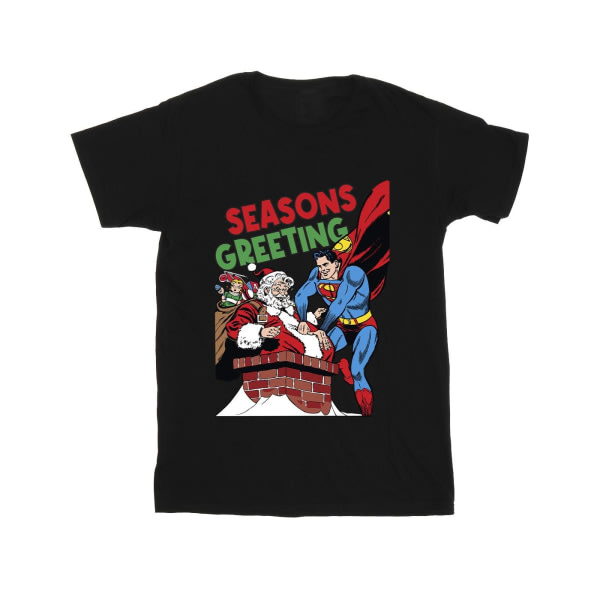 DC Comics Boys Superman Santa Comic T-paita 7-8 vuotta musta musta 7-8 vuotta