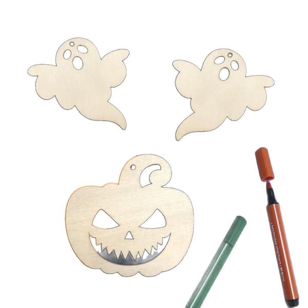 Halloween Træ DIY Tomme Træskiver, Malbare Hængende Ornamenter til Fest og Håndværk 39-piece set