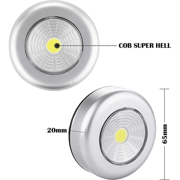 LED Spot Closet Lamp, 6st Självhäftande nattlampor Extra
