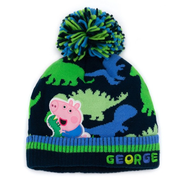 Greta Pig barn/barn George gris lue og hansker Sett One Size Blå/Grønn One Size