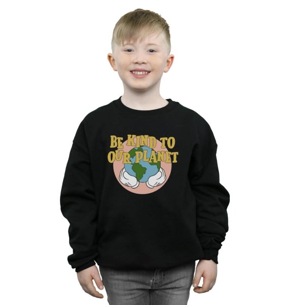 Disney Boys Musse Pigg Var snäll mot vår planet Sweatshirt 12-13 Svart 12-13 år