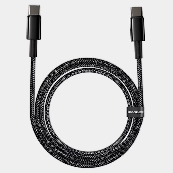 Baseus Tungsten Gold USB-C til USB-C kabel, 100W, 5A, 1m