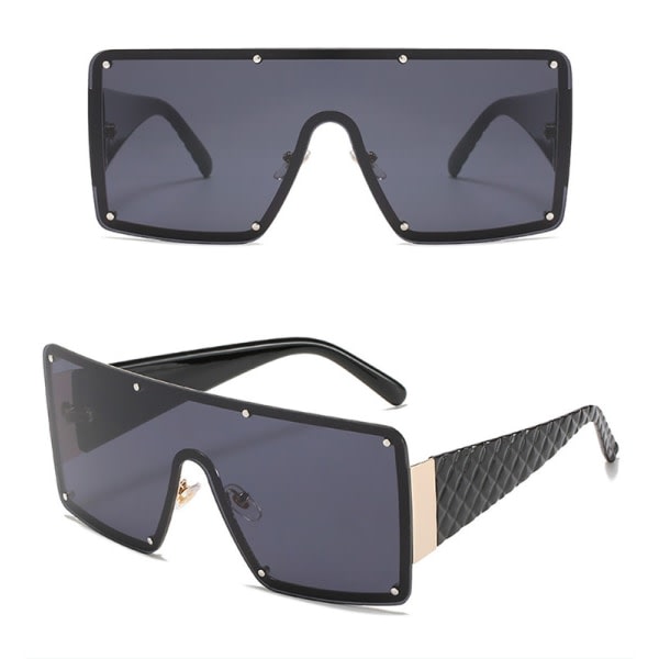 Stora fyrkantiga solglasögon med UV-skydd och antireflex grå