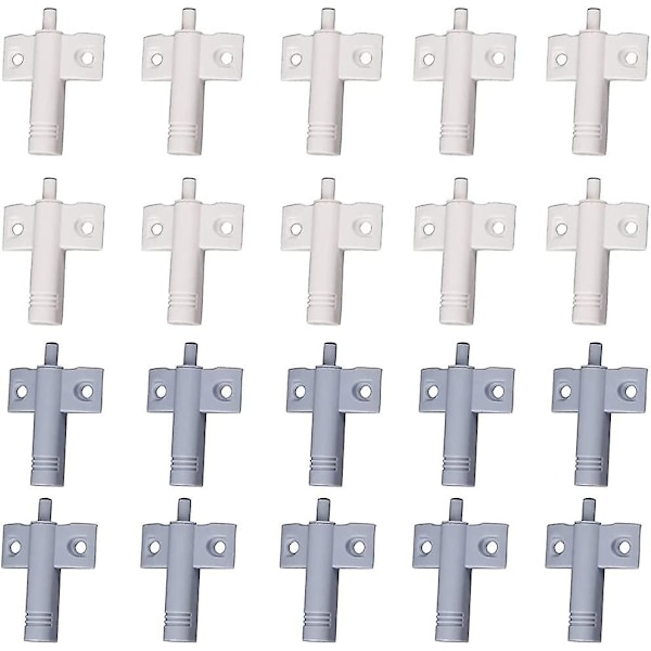20 stycken köksdörrsdämpare, skåpdörrsdämpare, låddämpare, mjuk och tyst stängningsdämpare, för skåp, dörr (vit+grå)-XF4-
