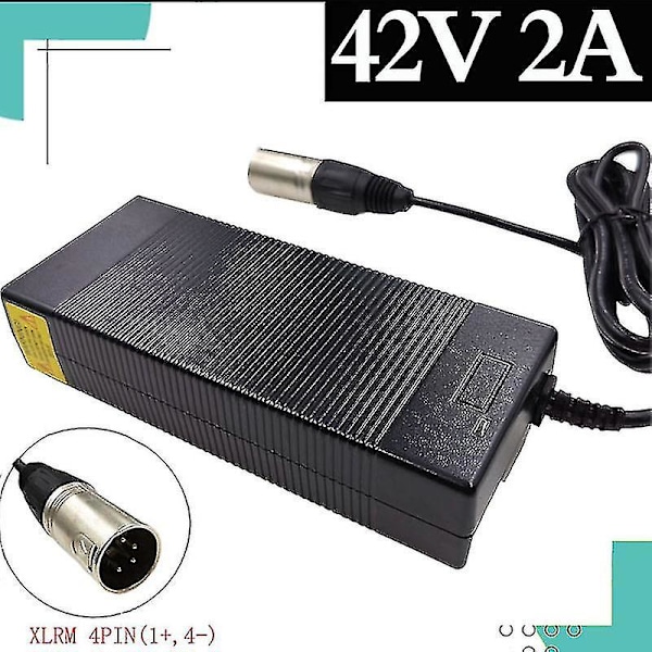 36V oplader udgang 42V 2A oplader 4-benet XLRM-stik til 36V 10S elcykel litiumbatteri EU