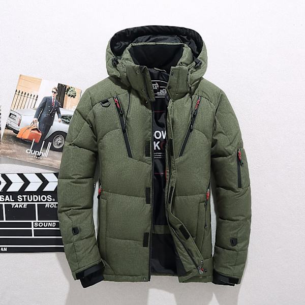 Grön L Herr Bomullsjacka Kort Varm Jacka Green green green L