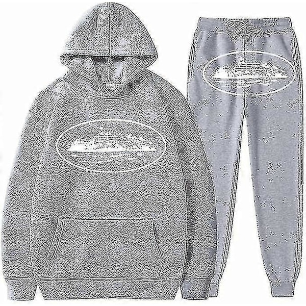 Corteiz Herrjoggingdräkt, 2-delad höstlätt träningsoverall_x67 Grå Grey XL