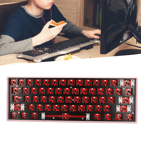61-tangenters mekaniskt tangentbord DIY-kit stöder trådlöst 2.4G BT 3.0 5.0 Typ C trådbundet modulärt mekaniskt speltangentbord med RGB Pink