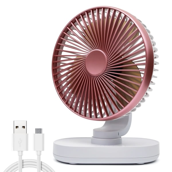 Quiet Desktop Fan, USB Fan Desktop Cooling, Silent Operation, Rose Gold