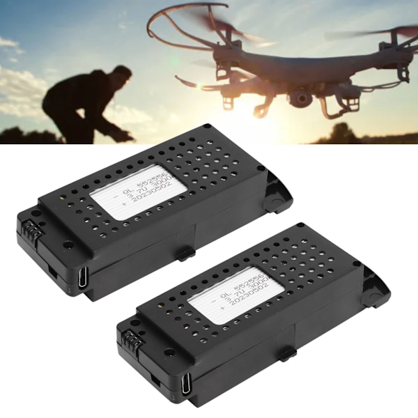 2 stk. Dronebatteri 3.7V 3000mAh litiumbatteri ladesikring bærbar RC batteri erstatning med 3 i 1 kabel for S6 G6 drone RC fly