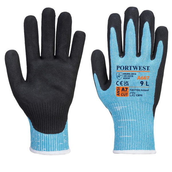 Portwest Unisex Adult Claymore Cut Resistant Liner Gloves L Blu Blå/Sort L