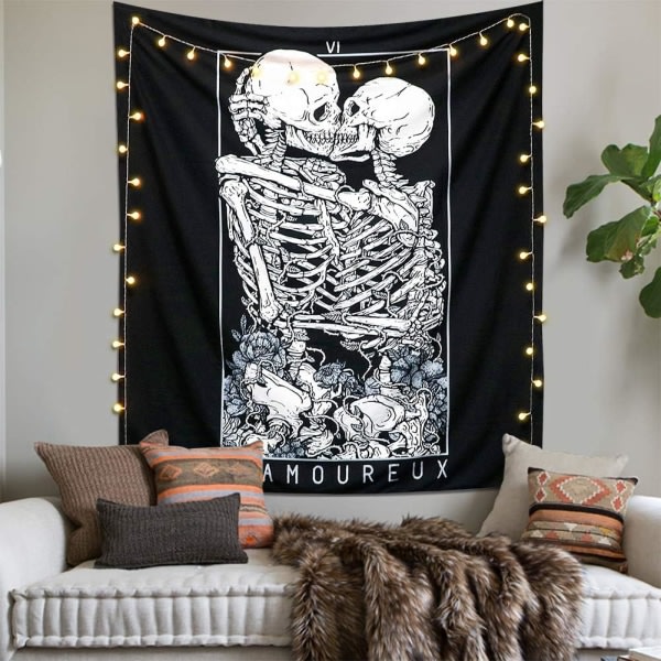 Skeleton Wallpaper Kissing Lovers Wallpaper (Skeleton, M/130X150