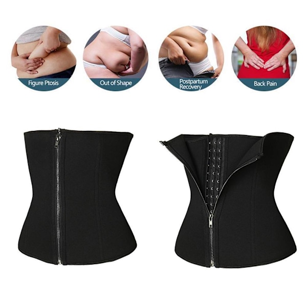 Sauna svettbelte for vekttap Neopren waist trainer Body Sh blackL L