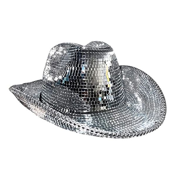 Disco Cowboy Hat Full Spegel Western Top Hat Holiday Ball Dress Up