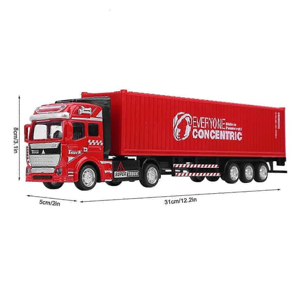 1:48 Legering Container Lastbil Model Legetøj Meget Simulation Børnebil Legetøj Køretøj Til Børn 3-6 År - Ja Red