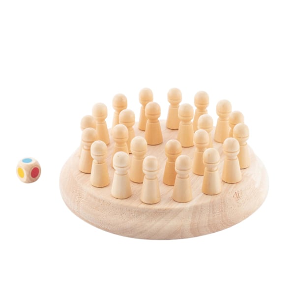 Memory Chess i trä Multicolor multifärg