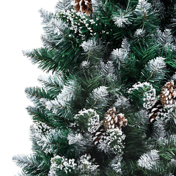 vidaXL Plastjuletre med kongler og hvit snø 180 cm-XF3-