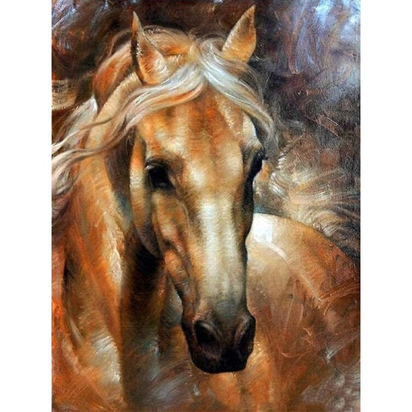 30x40 cm 5d Peinture Diamant Diy Complet, ruskea hevosen pää Main Diamant Point De Croix Diy Diamo