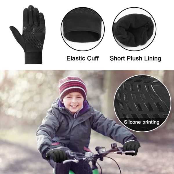 Cykelhandskar for vintersport for barn, termisk fleecefoder