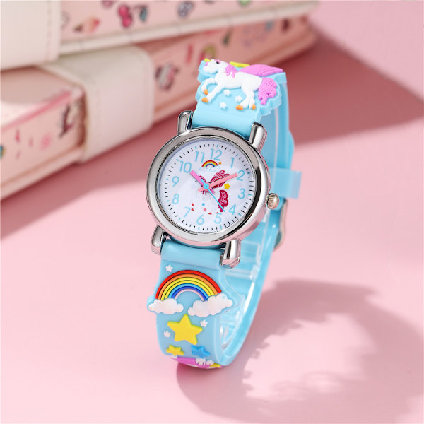 Watch for Kids, Watch, Silicone, Unicorn, Blue-XF4-