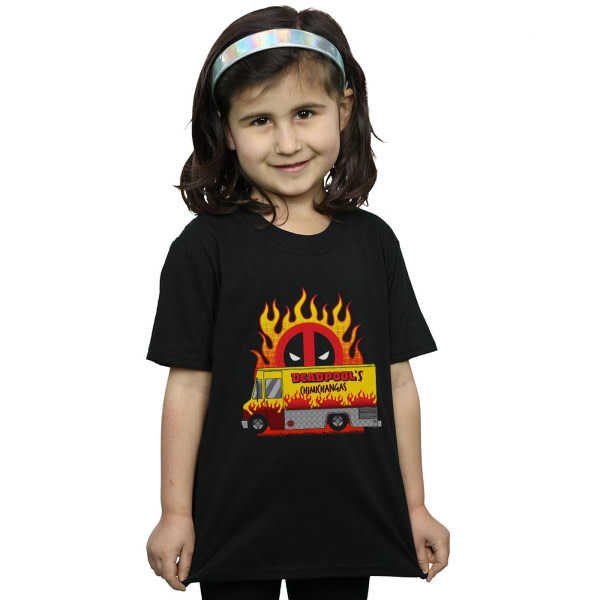 Marvel Girls Deadpool Chimichangas Van Cotton T-shirt 7-8 år Svart 7-8 år