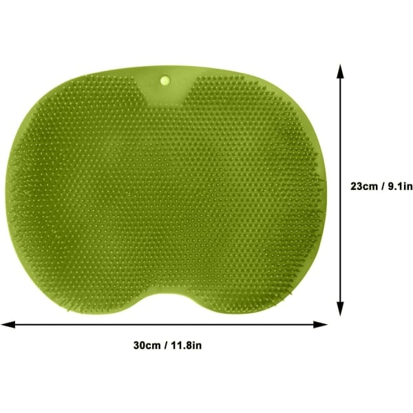 CDQ Duschfot- og ryggskrubber, massasjeputebørste for lat bad med sugekopper (grønn)