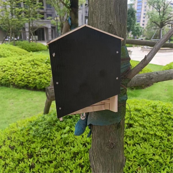 Outdoor Bat House Valtava puinen laatikko Säänkestävä Raw Spiral Bat House suojapuutarhatarvikkeet