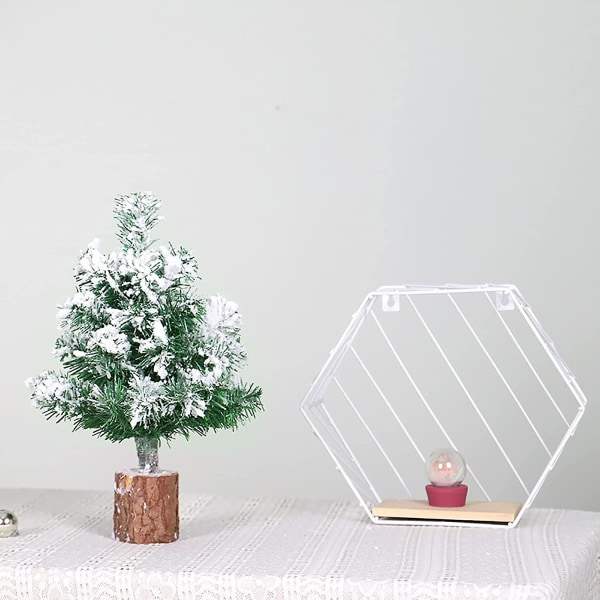 26 cm kunstig miniatyr juletre med trebunn