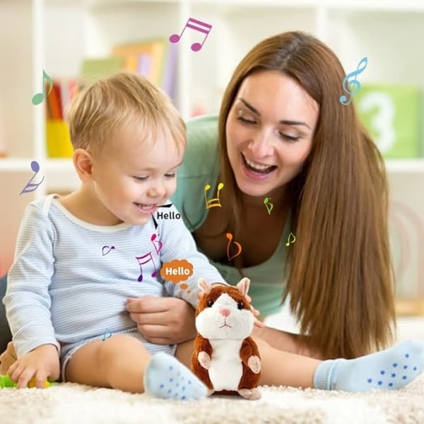 Hamsterleksak, pratande og repeterende roliga gosedjur, plysch elektriska interaktiva fødelsedagspresenter for barn