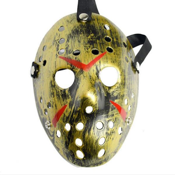 Halloween-fest Jason Voorhees malet hockeymaske Old Gold