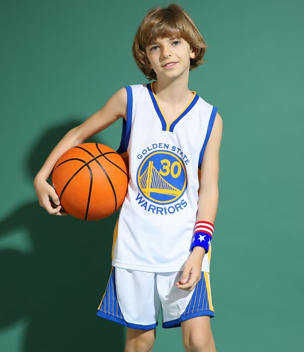 Stephen Curry No.30 Baskettröja Set Warriors Uniform för barn tonåringar Vit White-FF- White L (140-150CM)