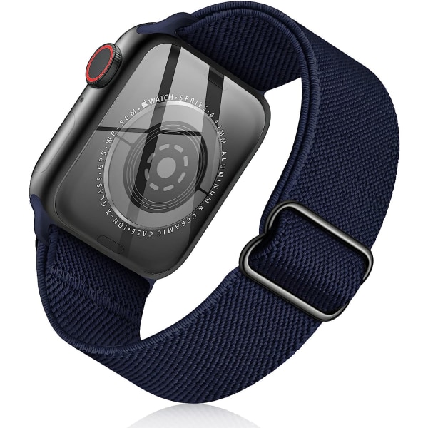 Elastik nylon med enkel ögla som är kompatibel med Apple Watch 45 mm