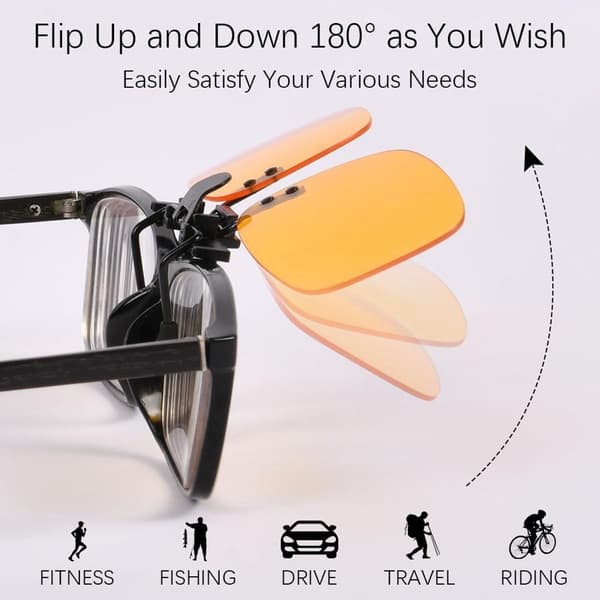 Clip-On Solglasögon 2-pack Polariserade Uppfällbara Över Glasögon Nattkörning