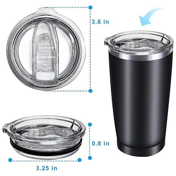 20oz Tumbler Erstatningslokk - Lekkasikkert, Sprutsikkert Lokk - Beskyttelse for Yeti Rambler og Mer