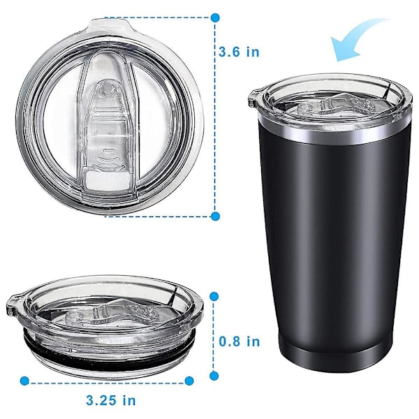 20oz Tumbler Erstatningslokk Sølesikre Sprutsikre Lokk Beskyttelse for Yeti Rambler og Mer Tu-XF3-