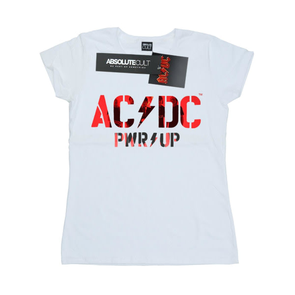AC/DC Dam/Dam PWR UP Foto Logotyp T-shirt bomull L Vit Vit L