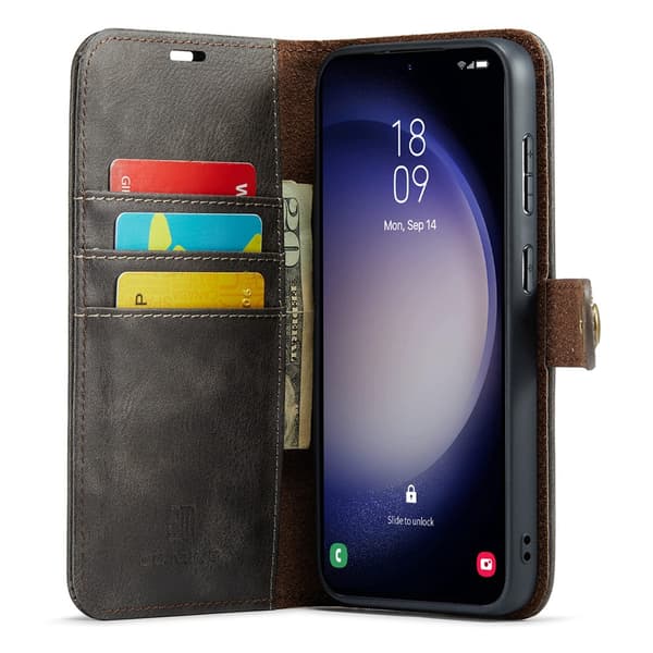 DG MING 2-i-1 Magnet Plånboksfodral för Samsung Galaxy S26 - Grå grå gray