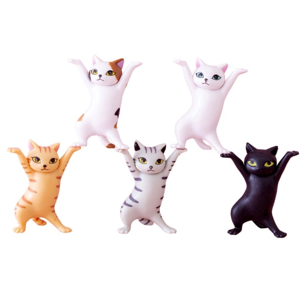 5 st Dansande katter och pennhållare, pennhållare för skrivbord, rolig katt