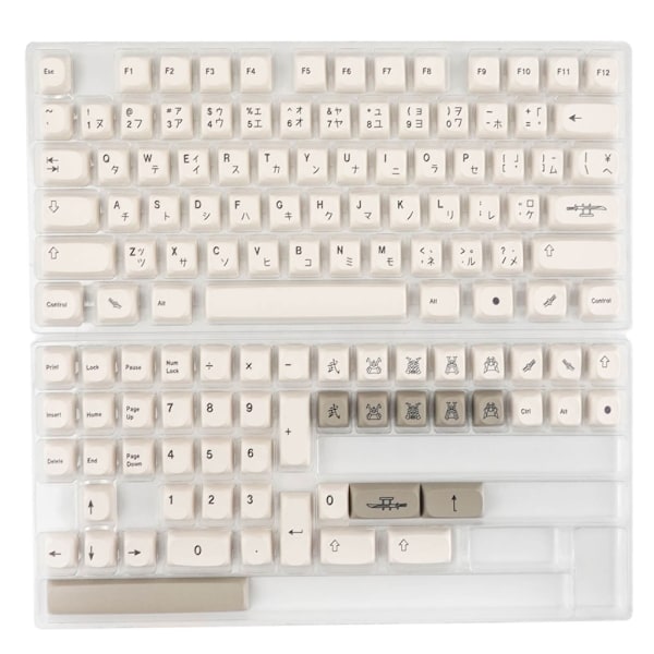 126 st PBT Keycap MA Profil Dye Sublimering Keycap med 6,25U Space Key Cover