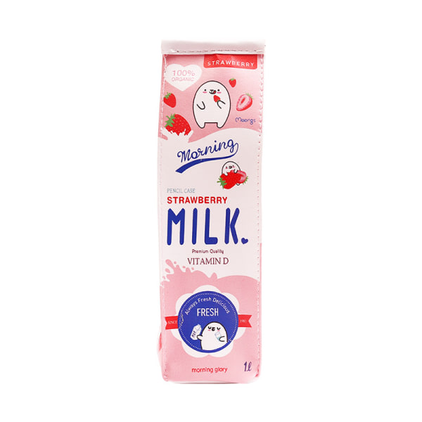 Nytt case (rosa deg) Milk cartoon case Söt PU pe