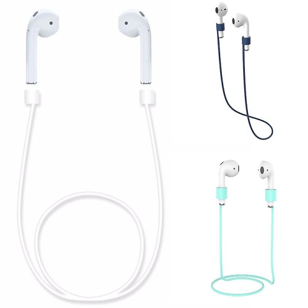 Silikon nackband Anti-loss kabel lanyard kompatibla Airpods Bluetooth-kompatibla hörlurar Green