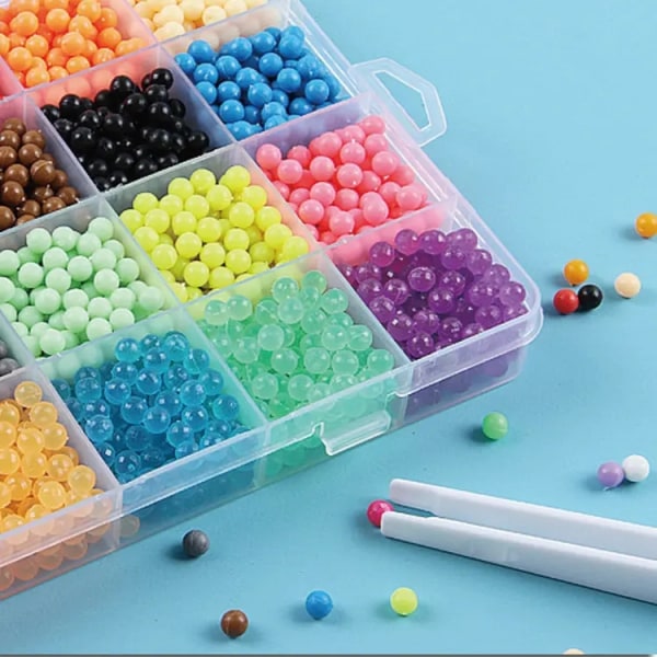 Waterbeads-kit med vandpärlor i 24 farver, 3000 dele