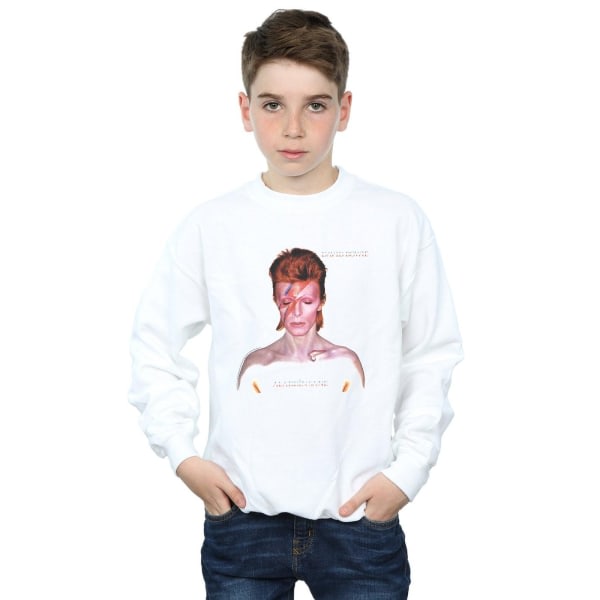 David Bowie Boys Aladdin Sane Version Sweatshirt 7-8 år med hvid 7-8 år