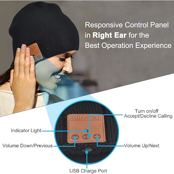 Bluetooth Beanie Hodetelefoner Lue Unike Julegave Teknologiske Gaver