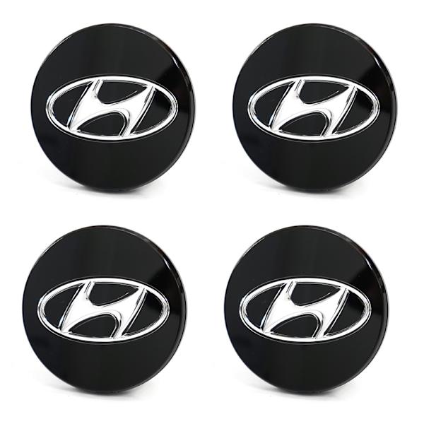 4-Paketti - Hyundai Keskiöpyörät / Navan Emblem - Auto 65 60mm - Svart