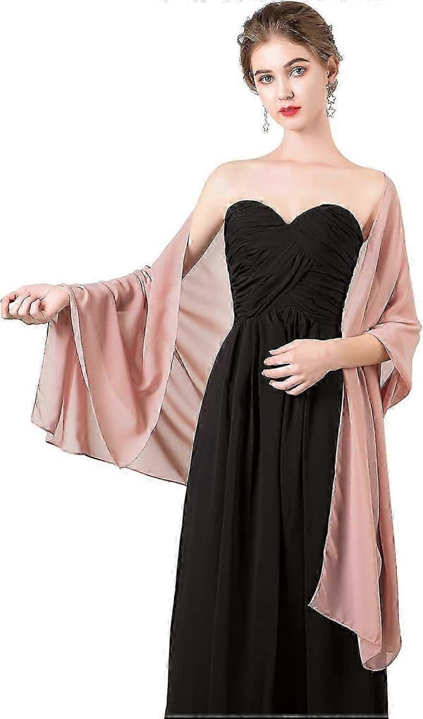 Bløde Chiffon Tørklæder, Sjaler og Wraps Kompatible med Aftenkjoler Bryllupssjal Wrap Brudetørklæde Kompatibelt med Kvinder One Size One Size Blush