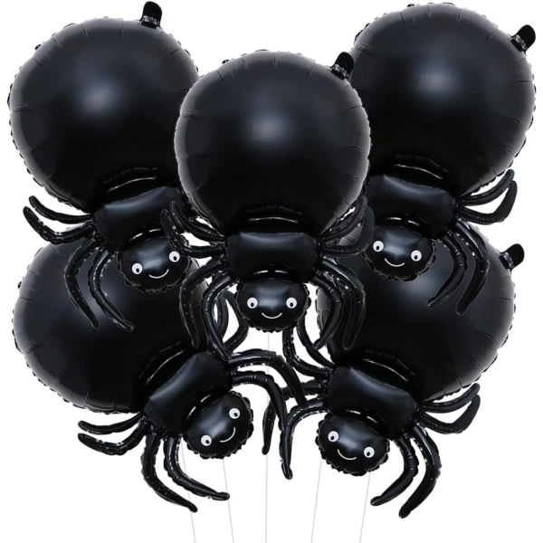 Spindelballonger Djurballonger Svarta spindelfolieballonger for festdekorasjoner med spindeltema Halloween festdekorasjoner Ballonger Fest,5 st
